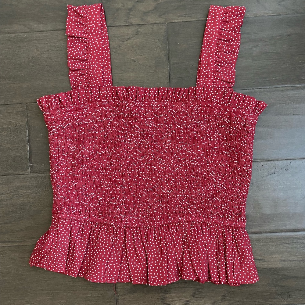 Smocked Polka Dot Top